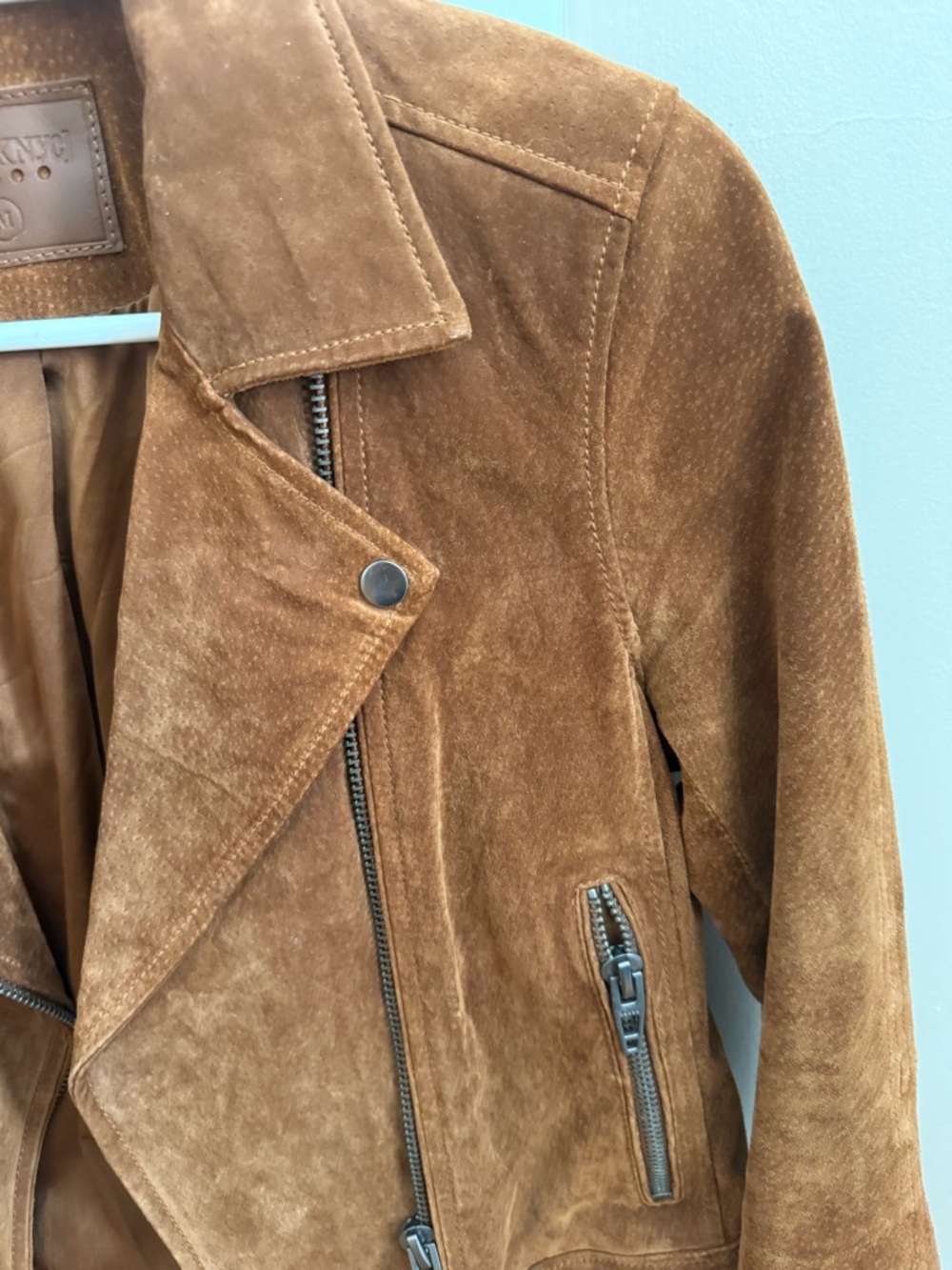 Blank NYC Suede Moto Jacket in Cognac - Picture 3 of 3